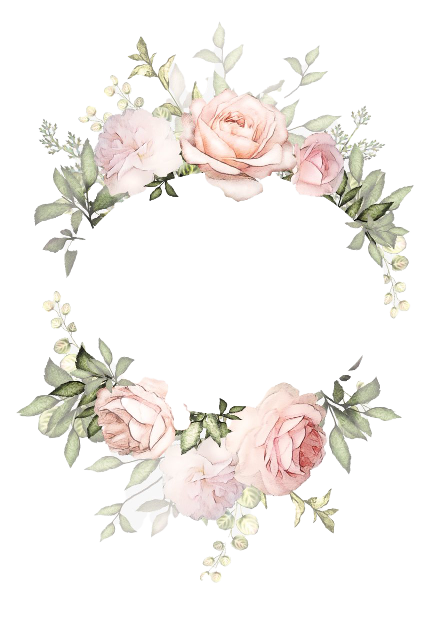 Watercolor Floral Flower Frame PNG HD