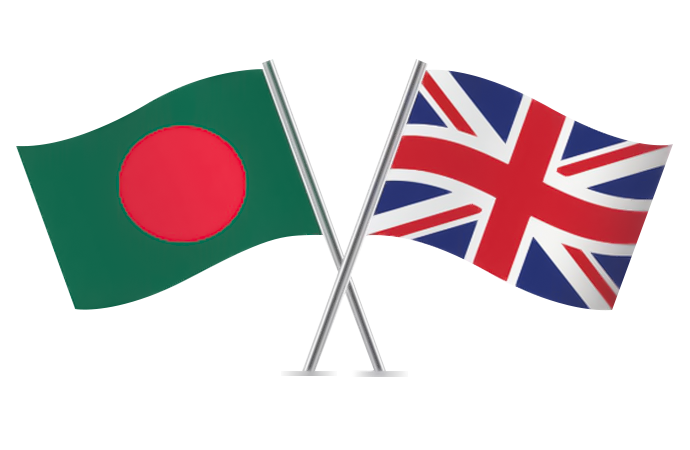 Bangladesh y bandera del Reino Unido PNG