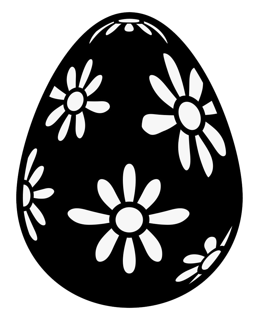 Clipart di uovo di Pasqua nero