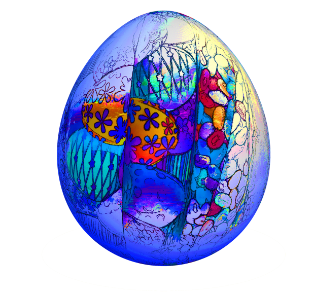 Голубое пасхальное яйцо PNG Pic