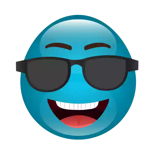 Cute Blue Emoji Background PNG