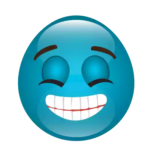 Cute Blue Emoji PNG File