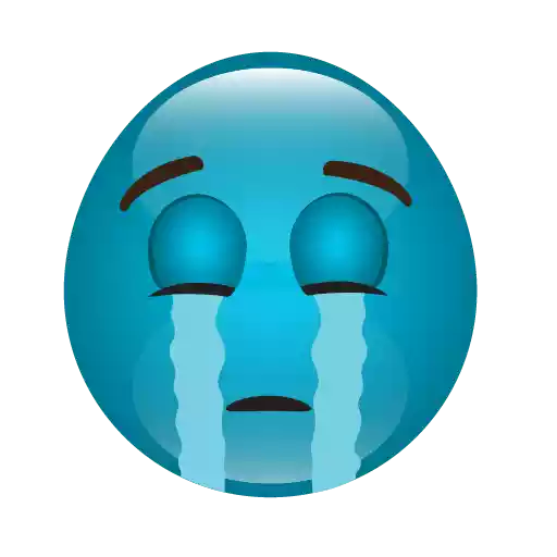 Cute Blue Emoji PNG Transparent Picture