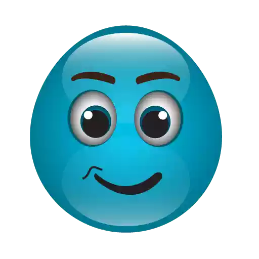 Cute azul emoji PNG transparente