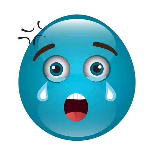 Cute Fond Transparent bleu emoji bleu
