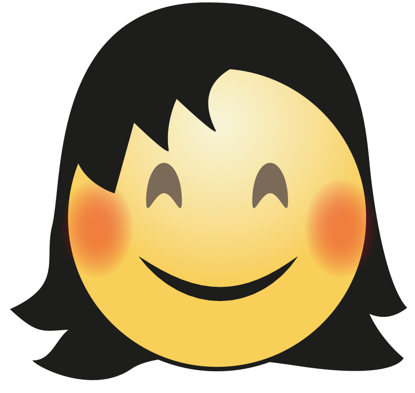 Cute Hair Girl Emoji PNG Image