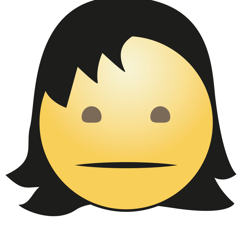 Süßes Haar-Mädchen emoji Transparenter Hintergrund