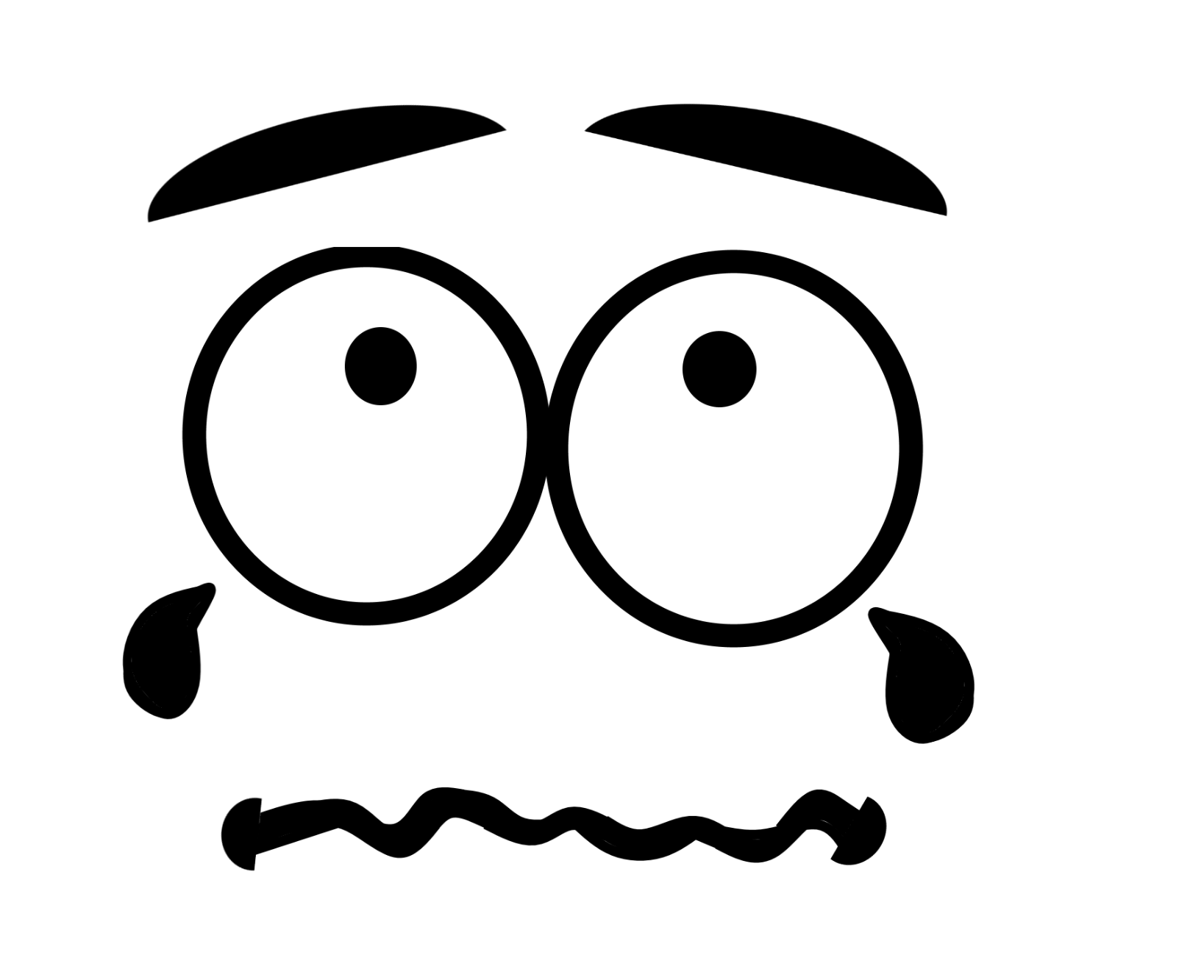 Niedliche Umriss Gesicht Kunst Emoji PNG Bild