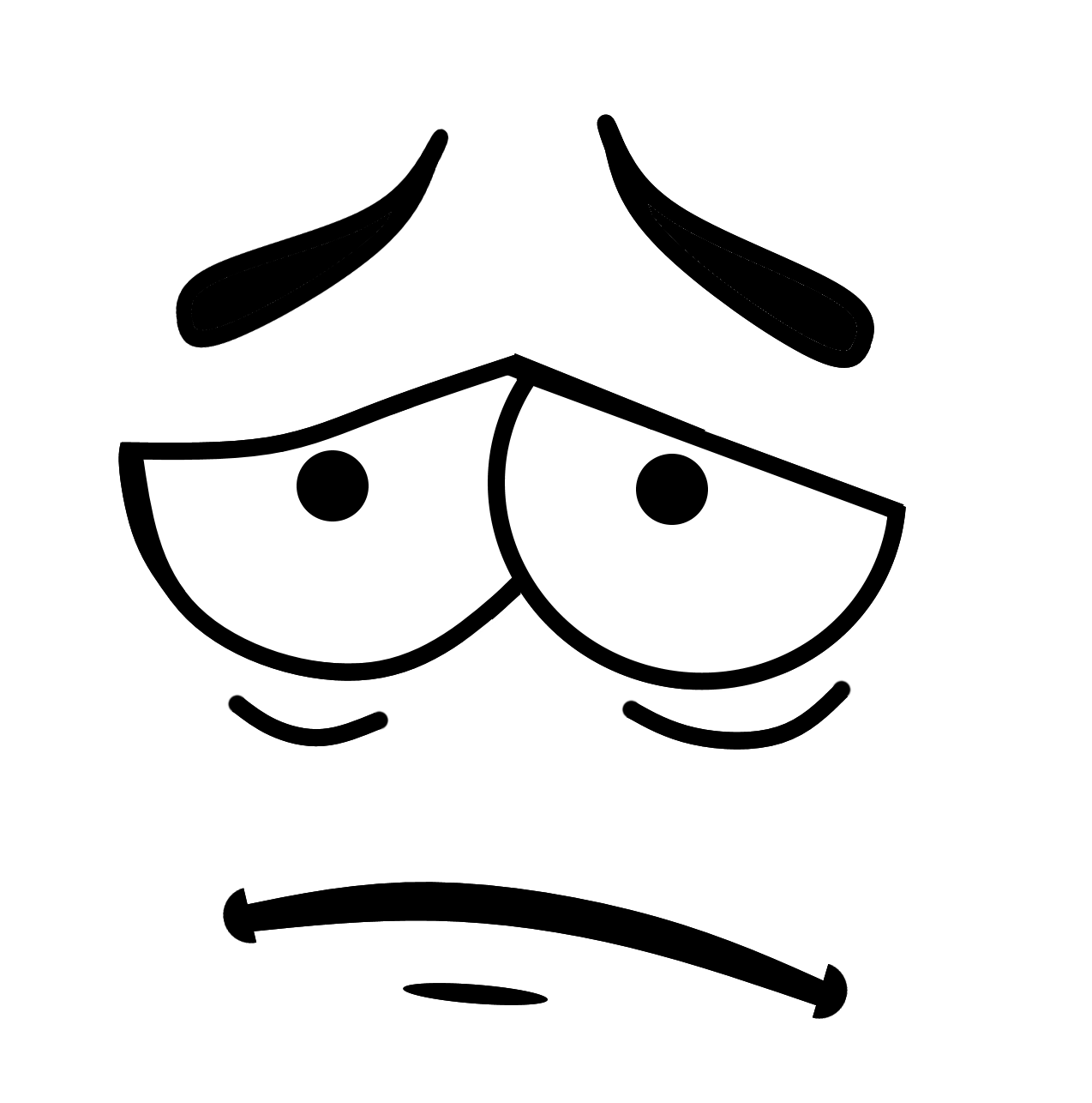 Cute Outline Face Art Emoji PNG Picture