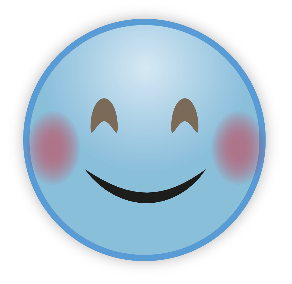 Cute Sky Blue Emoji PNG File