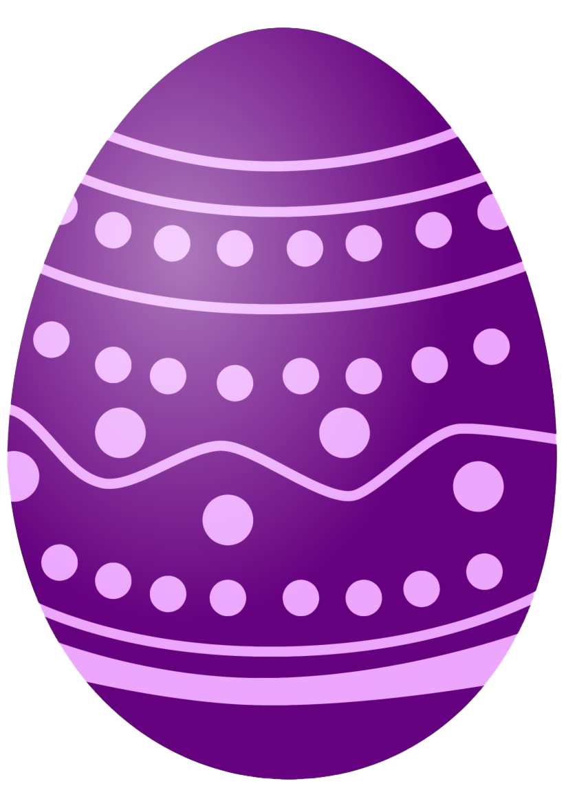 Arquivo decorativo do PNG do ovo da páscoa roxa
