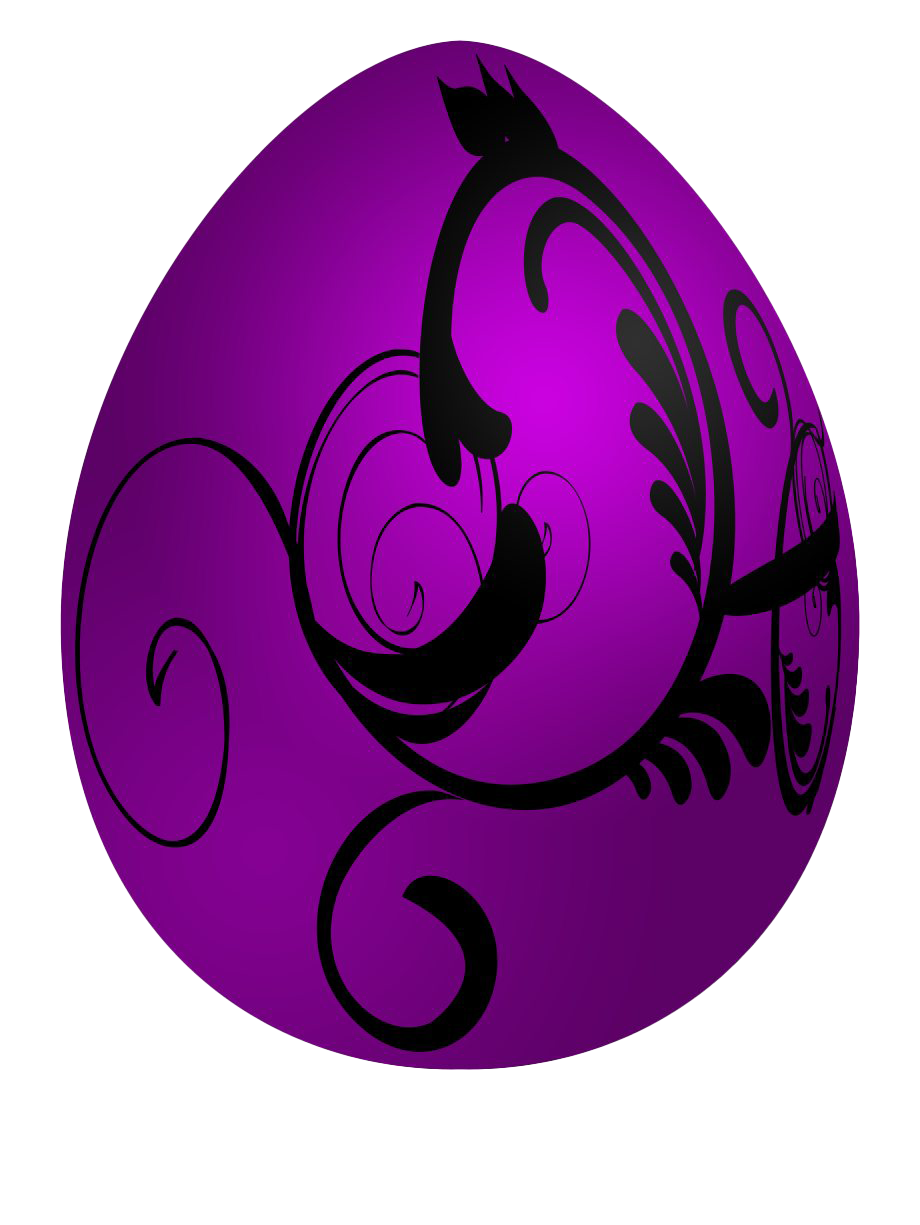 Декоративное фиолетовое пасхальное яйцо прозрачный PNG