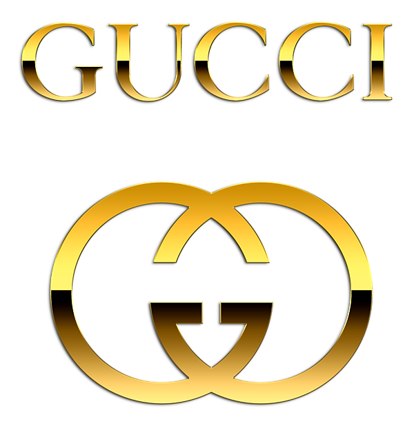 Golden Gucci logo PNG Image