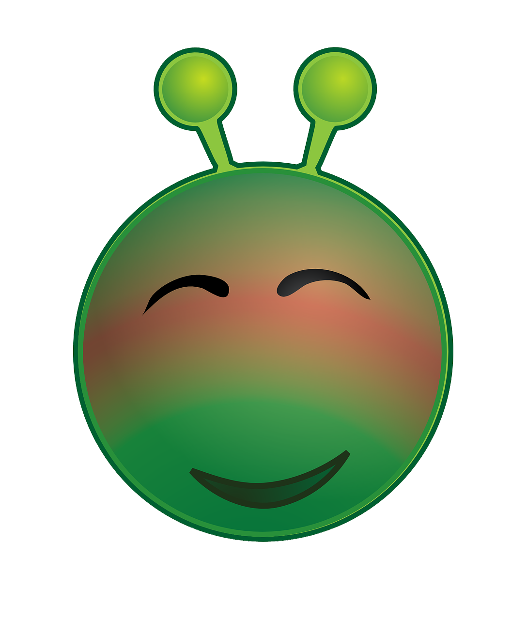 Green Crazy Alien PNG Image