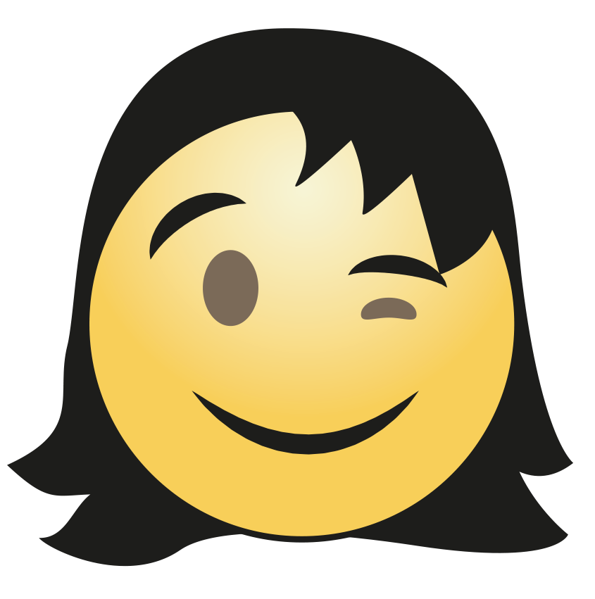 Menina de cabelo emoji PNG hd