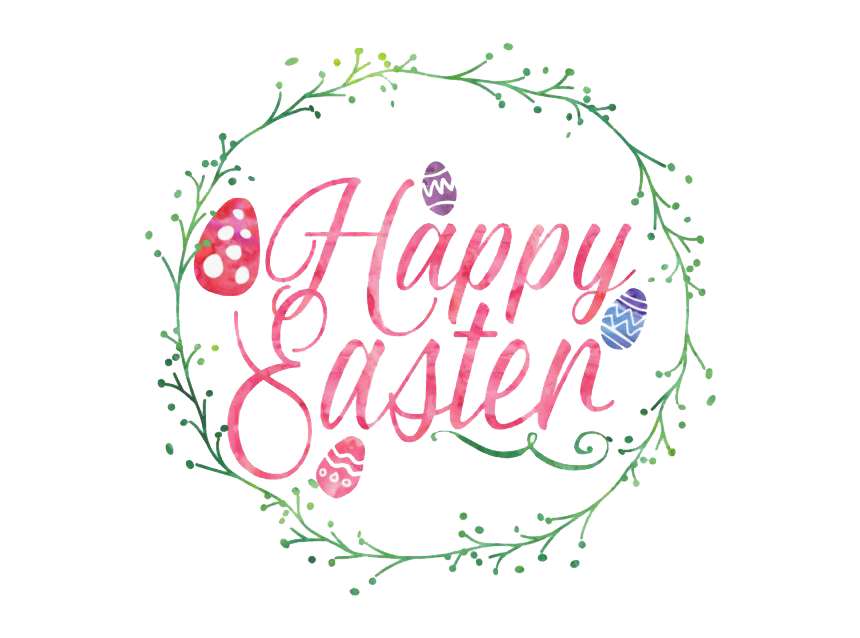 Happy Easter Text PNG File