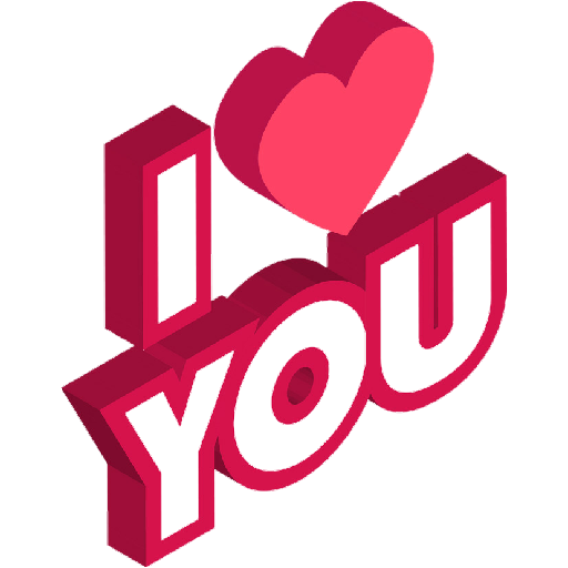 Heart I Love You Word PNG HD