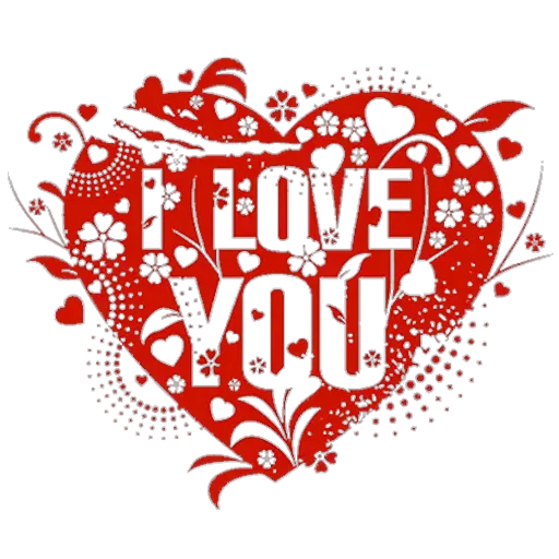 Heart I Love You Word PNG Photo