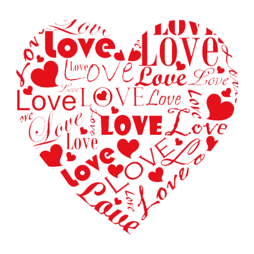 Heart I Love You Word PNG Picture