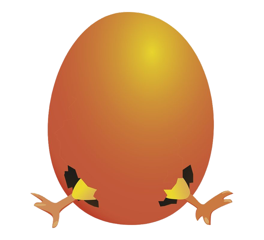 Huevo de Pascua naranja PNG transparente