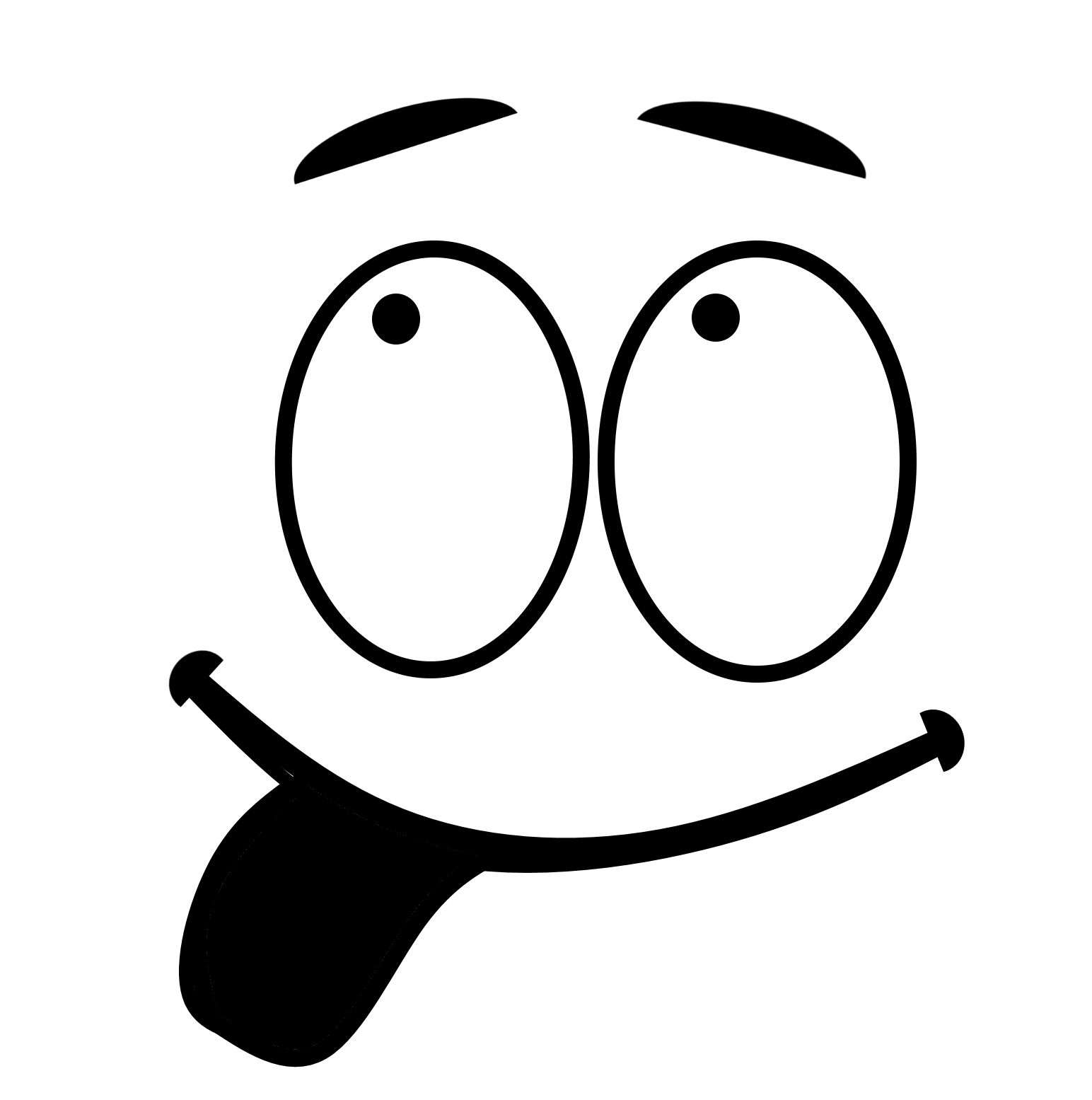 Outline Face Art Emoji PNG Image