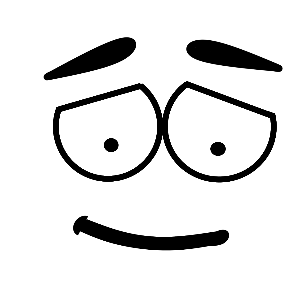 Outline Face Art Emoji PNG Transparent Image