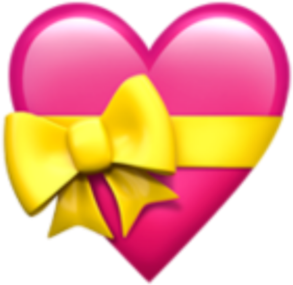 Pink Heart Emoji PNG Background Image