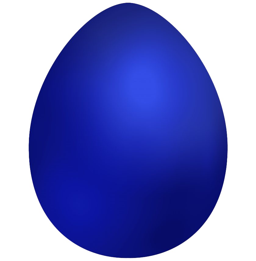 Plain Blue Easter Egg PNG Transparent Image