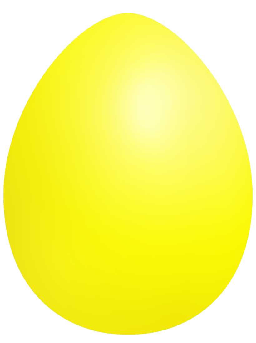 Plain Yellow Easter Egg PNG File