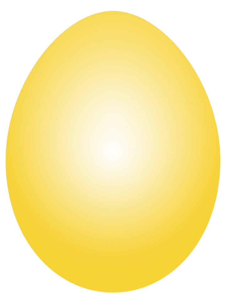 ไข่อีสเตอร์สีเหลืองธรรมดาโปร่งใส PNG
