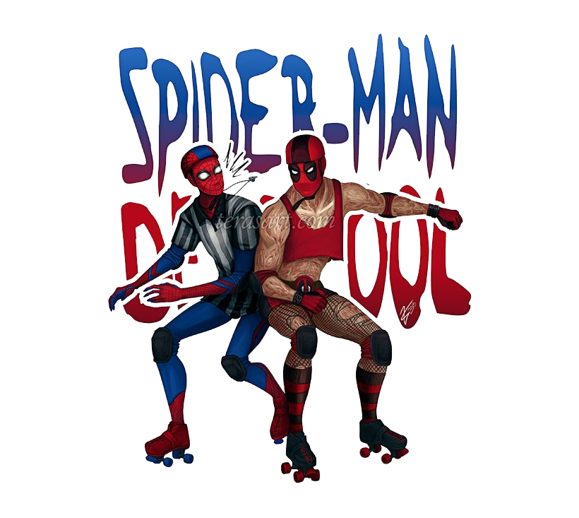Spiderman And Deadpool PNG Transparent Image