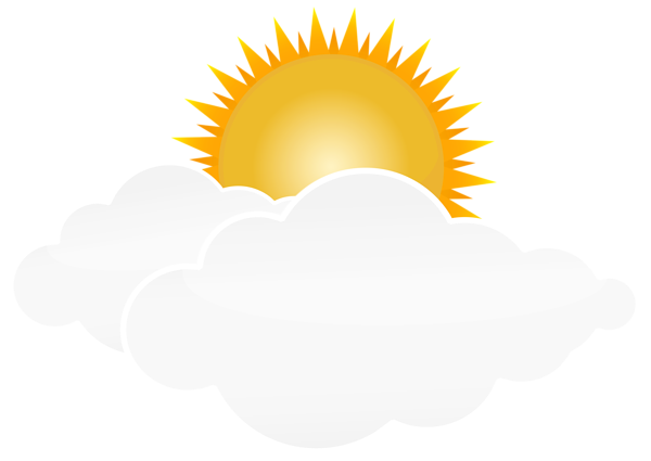 Sun and Cloud Transparan Gambar PNG