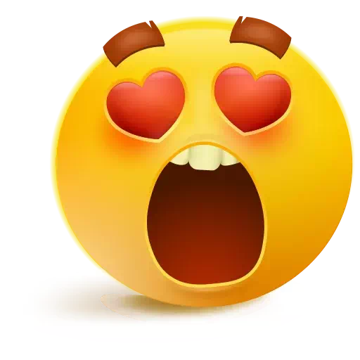 WhatsApp Heart Eyes Emoji PNG Transparent Image