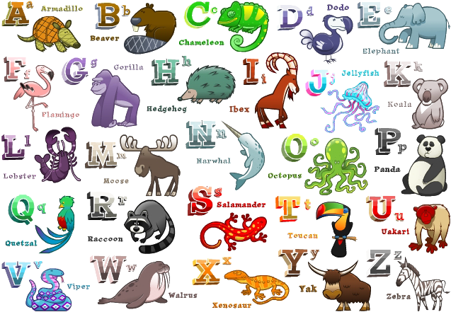 A to z alfabet PNG Clipart