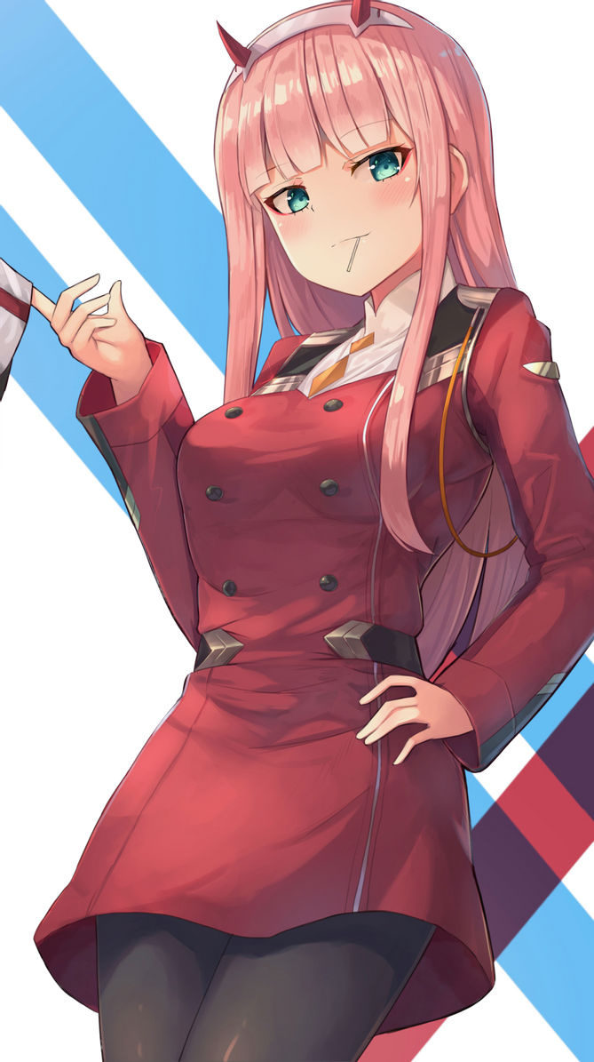Anime Girl Zero Two PNG Transparent Image