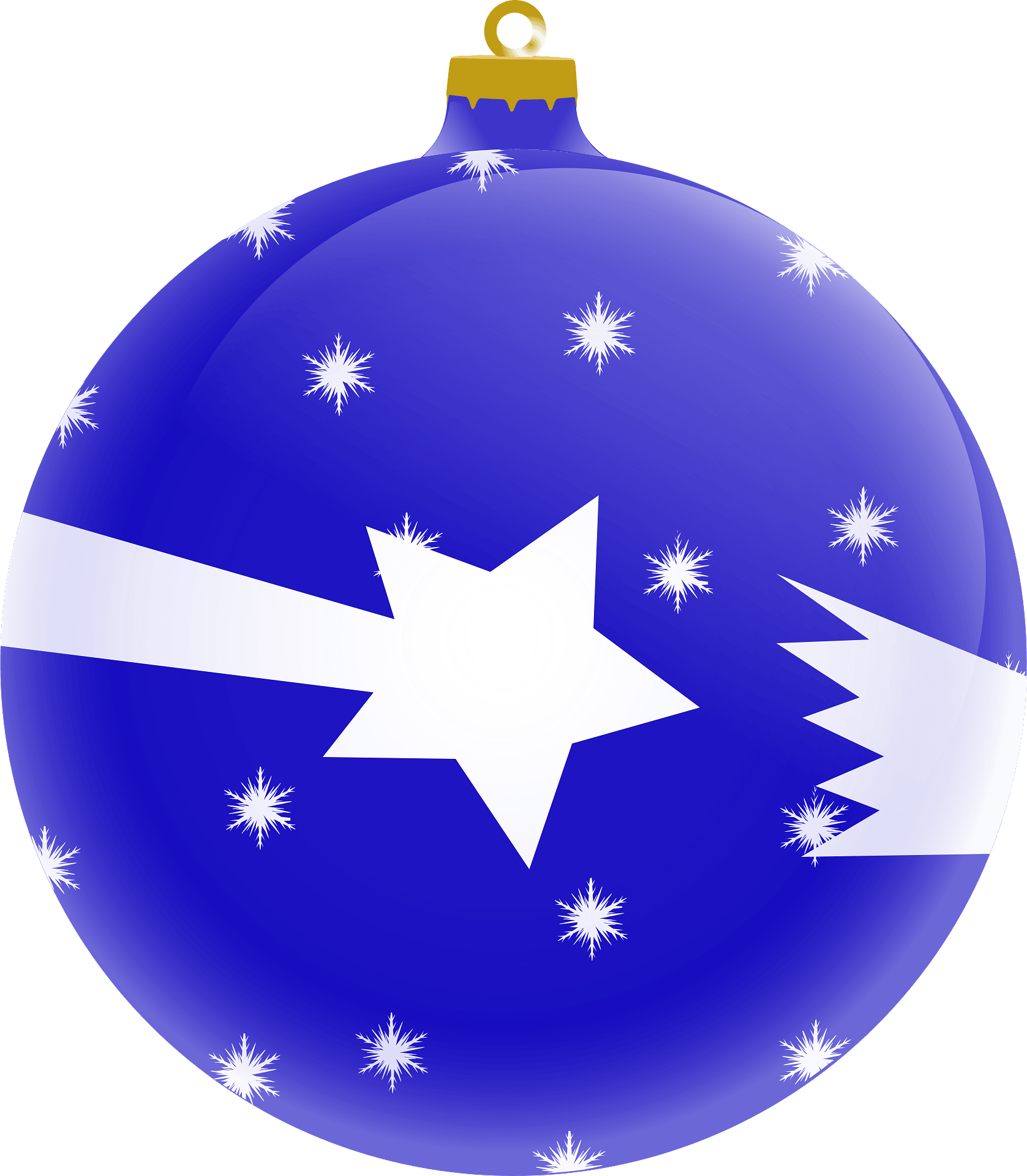 Blue Christmas Bauble Download PNG-afbeelding