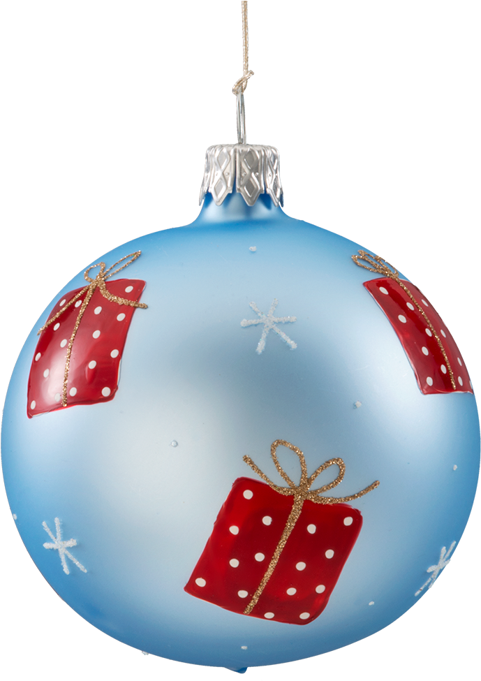 Blauer Weihnachtskugel PNG transparentes Bild