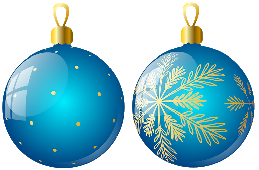 Blauer Weihnachtskugel PNG transparent