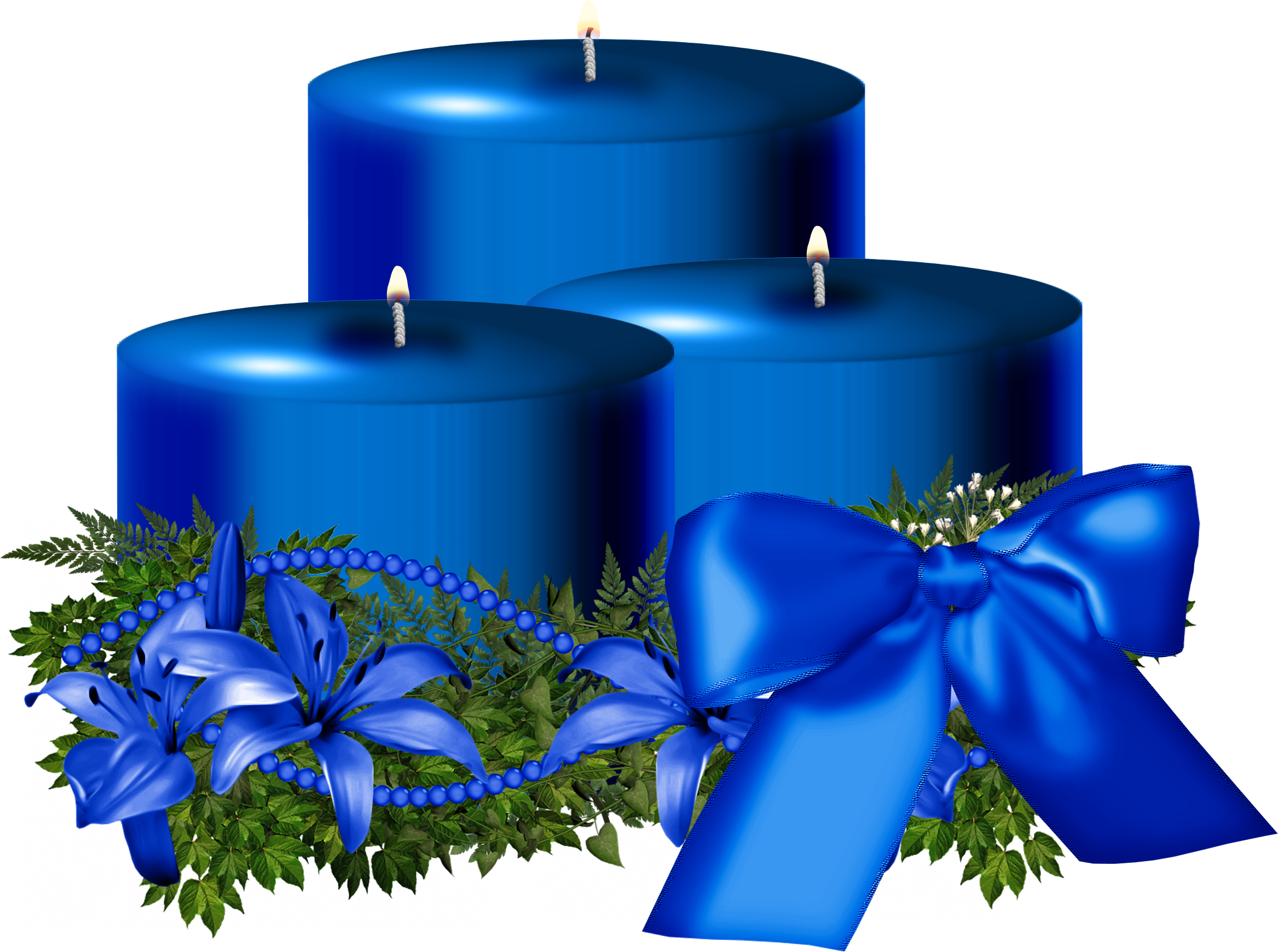 File PNG Candle Blue Christmas