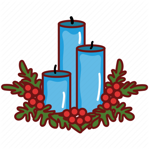 Immagine Trasparente della candela di Natale blu PNG