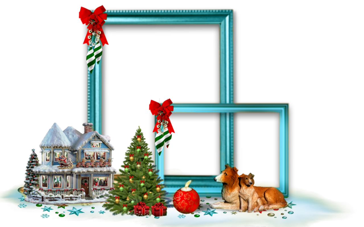Blue Christmas Frame PNG-afbeelding