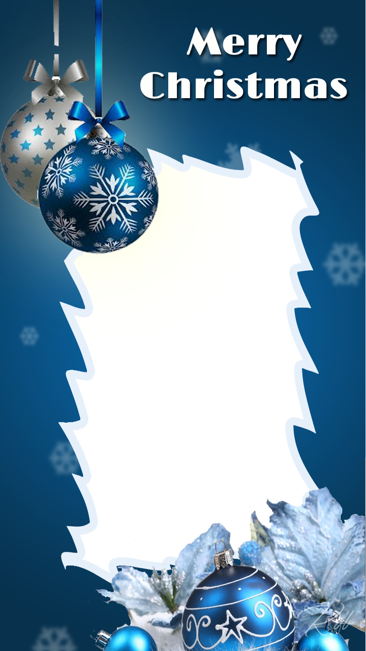 Blauw kerstframe PNG transparant HD-foto