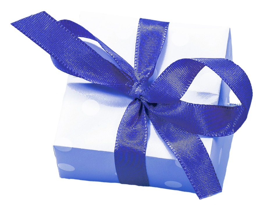 Blue Christmas Gift Background PNG