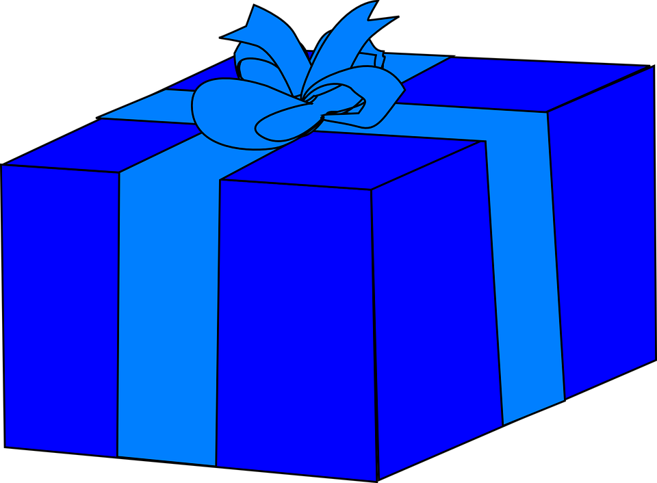 Blue Christmas Gift PNG Transparent Picture