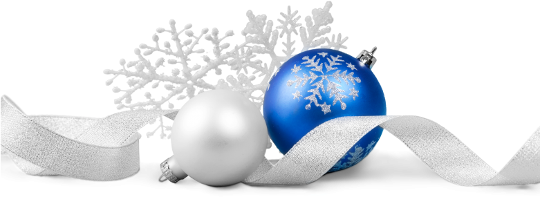 Blue Christmas Ornaments PNG File