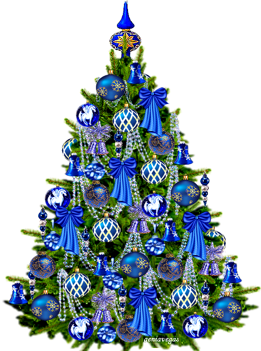 Blue Christmas Ornaments PNG HD