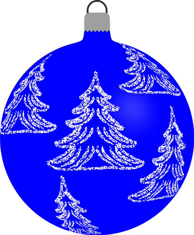 Blue Christmas Ornaments PNG Image