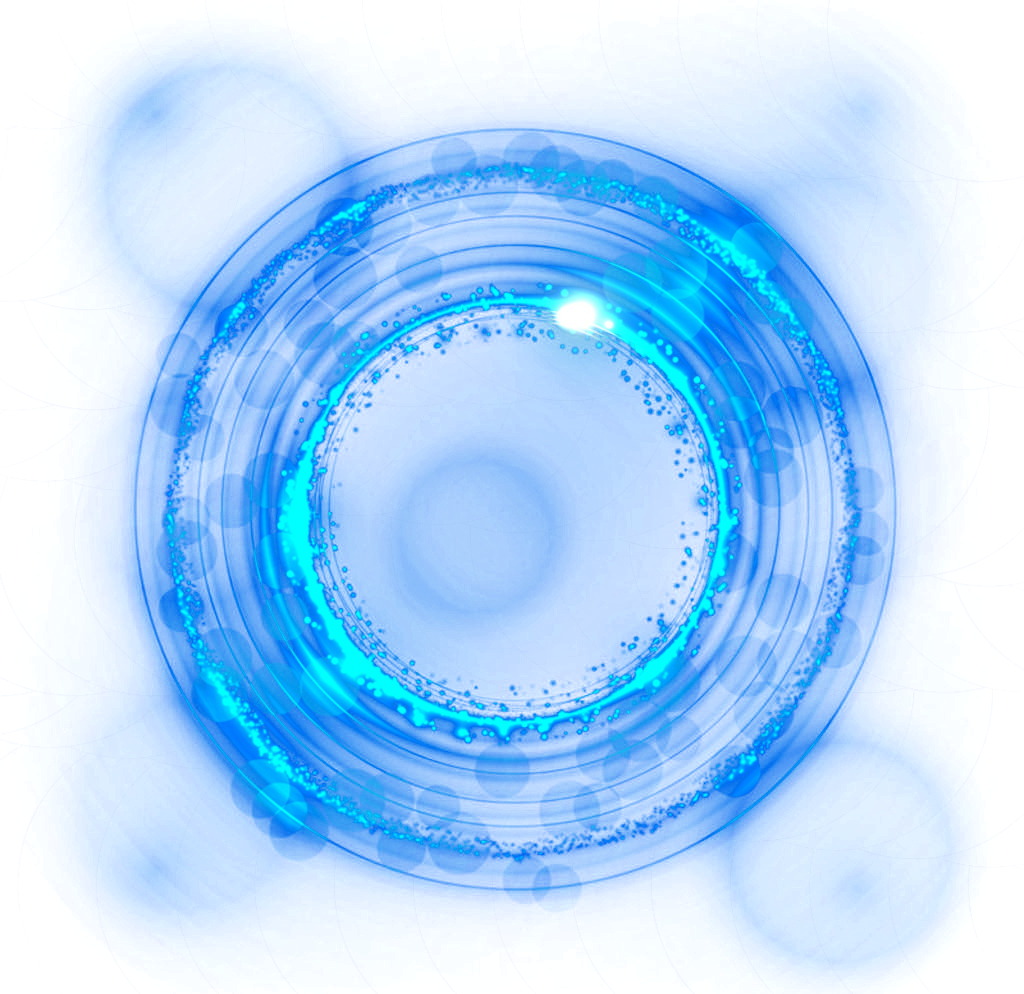 Blue Round Glow Light Effect PNG File
