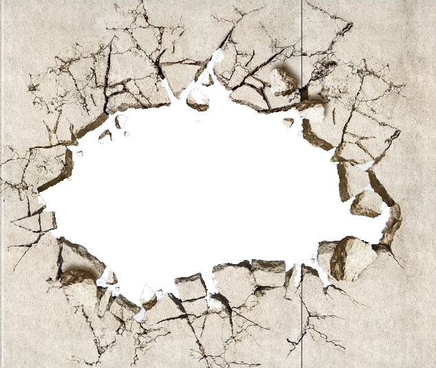 Imagem transparente de parede PNG quebrada