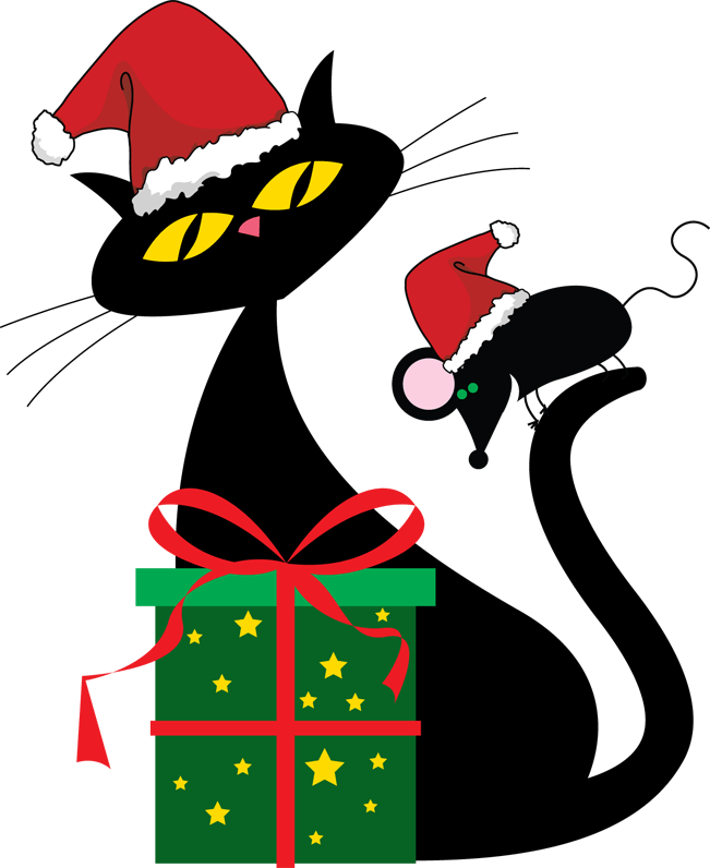 Cat Christmas PNG Clipart